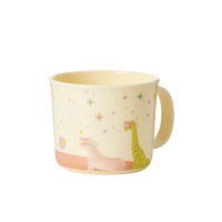Baby Melamine Cup with Handle Pink Universe Print Rice DK